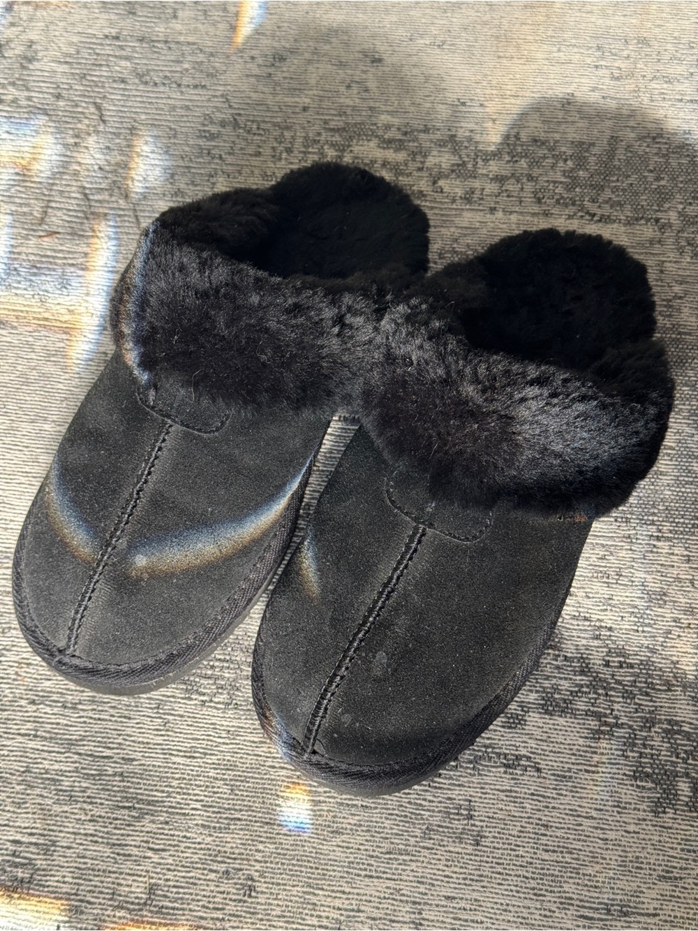 FJORD Faux Fur Lined Mule Slippers Cozy House Shoes EU 38